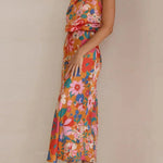 Fascinating Day Floral Halter Neck Elastic Waist Maxi Dress