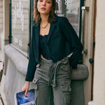 Suit Jacket Slim fit Single Button Crop Blazer