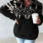 Zara ��� Geometric Fleece Half-Zip Pullover