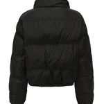 Short Puffer Jacket Stands Up Button Zipper Outerwear