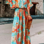 Casual Blooming Loose Waist Wide-leg Jumpsuit