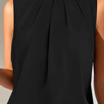 Black Mock Neck Sleeveless Top