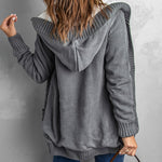 Hooded Fleece Lined Sweater Cardigan Button Down Front Winter Coat