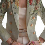 Art print double-breasted blazer