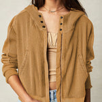 Long Sleeve Loose Slouchy Zip Hoodie Jacket