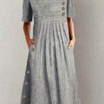 Coralie | Crisp Striped Summer Maxi-