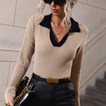 Nadorine Bell Sleeve Lapel Sweater