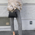 Fashionable Irregular Collar Loose Casual Knitted Sweater