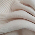 Long-Sleeve High Neck Plain Ribbed Midi A-Line Knit Dress