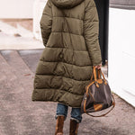 Reversible Sherpa Fleece Long Puffer Coats with Hood Outerwear