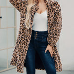 Faux Fur Coat Leopard Print Fluffy Coat
