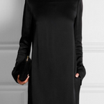 Long Sleeves Loose Solid Color Round-Neck Maxi Dresses