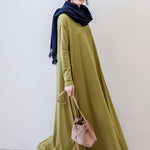 Simple 6 Colors Plus Size Loose Long Sleeve Casual Dress