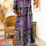 Sabine | Denim dress with bohemian patchwork