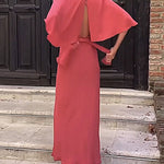 Soft Two-Piece Set Multiwears Versatile Irregular Top and Elegant Dress