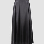 Elegant High Waist Satin Long Skirts