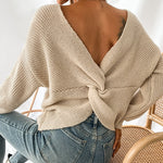 Nadorine Backless Criss Cross Sweater