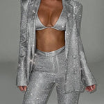 Sequined three-piece suit (including a camisole top)