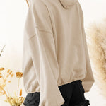 Zip Drawstring Long Sleeve Hoodie