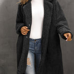 Faux Fur Mid-length Plush Cardigan Coat