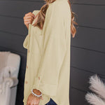 Striped Single-breasted Mid-length Corduroy Shirt Jacket