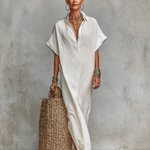 Women's Minimalist Loose-fitting Shirt Maxi Dress