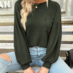 Nadorine Long Sleeve Backless Hollow Knit Sweater for Women Casual Work Office Loose Fit 2026 | Under