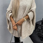 Remember Me Knit Crew Neck Poncho Loose Sweater