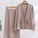 Knitted Two-piece Sets Loose Casual Skirt Suit