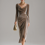 Elegant Velvet Midi Dress