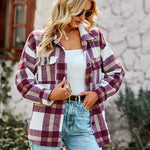Nadorine Long Sleeve Plaid Top Jacket for Women Casual Work Office Loose Fit 2026 | Under $40