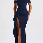 Sexy Lady Off Shoulder High Slit Maxi Dress