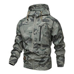 KZZ Camouflage Print Zip-Up Hooded Jacket