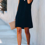 Halter Lace Trim Solid Mini Dress