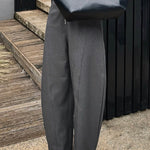 Loose Pockets Solid Color Zipper Pants Trousers