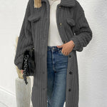 Fuzzy Faux Shearling Lapel Button Down Fleece Outwear Flannel Jacket