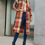 Nadorine Button Down Plaid Classic Long Shirt Jacket