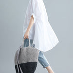 Irregular High-Low Oversize Batwing Sleeve Shirt