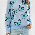 Three-dimensional butterfly women's loose autumn and winter long-sleeved sweater