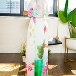 Long Sleeves Loose Floral Printed Gauze See-Through Split-Joint Lapel Blouses&Shirts Tops