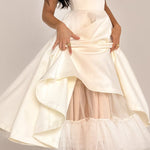 Suspender V-Neck Sleeveless Tutu Maxi Dress