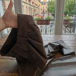 High Waisted Leather-Like Wide Leg Pants
