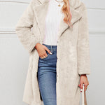 Fake Fur Teddy Coat Open Front Parka Outwear