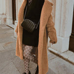 Faux Fur Plush Coat Open Front Solid Long Teddy Overcoat