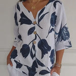 Eloriel | Floral button-down blouse