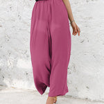 Simple Wide Leg Loose Elasticity Casual Pants Bottoms