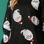Round neck casual loose Halloween sequined sweatshirt
