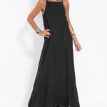 Nadorine Women's Casual Loose Sleeveless Spaghetti Side Split Maxi Dress