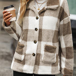 Lapel Long Sleeve Mid-length Plaid Single-breasted Double-sided Velvet Casual Jacket