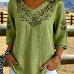 Willow™ | Botanical V-Neck Blouse